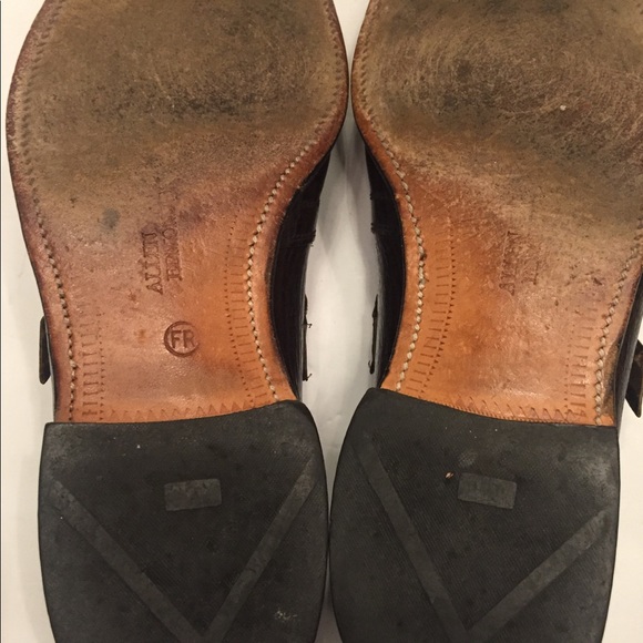 11.5 D sharkskin monk strap Allen Edmonds brown - Picture 5 of 8